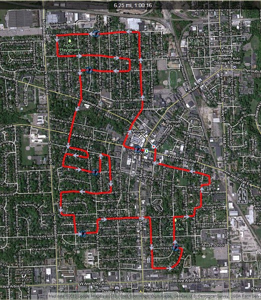 2013-03-17 Shamrock N Roll Course.jpg - The course from the Garmin GPS watch.